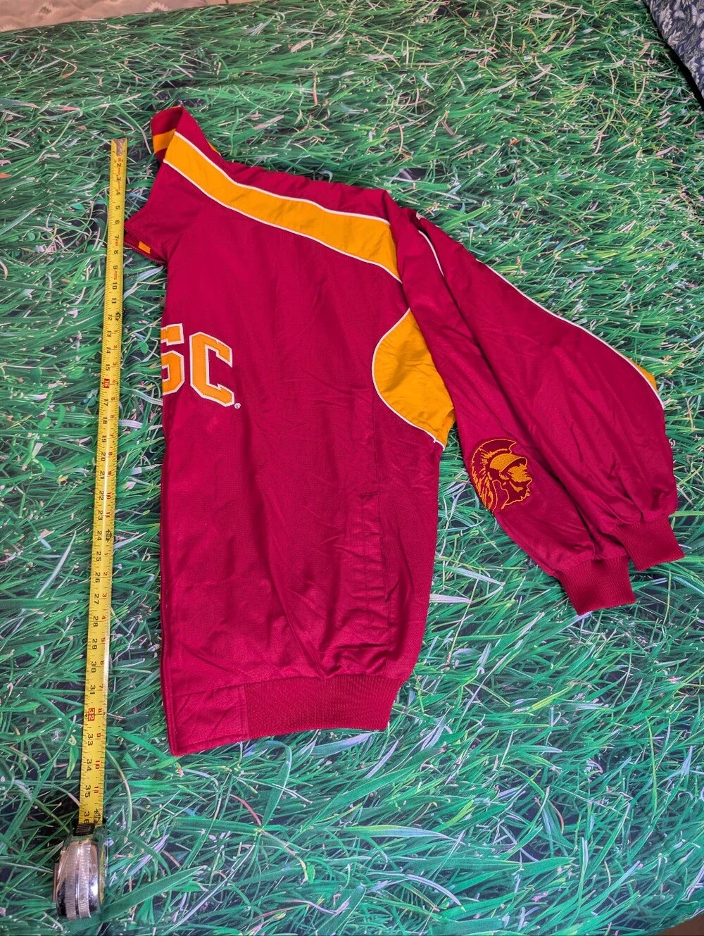 VTG USC Trojans Jacket XXL Majestic NCAA College Red Gold Full Zip Embroidered